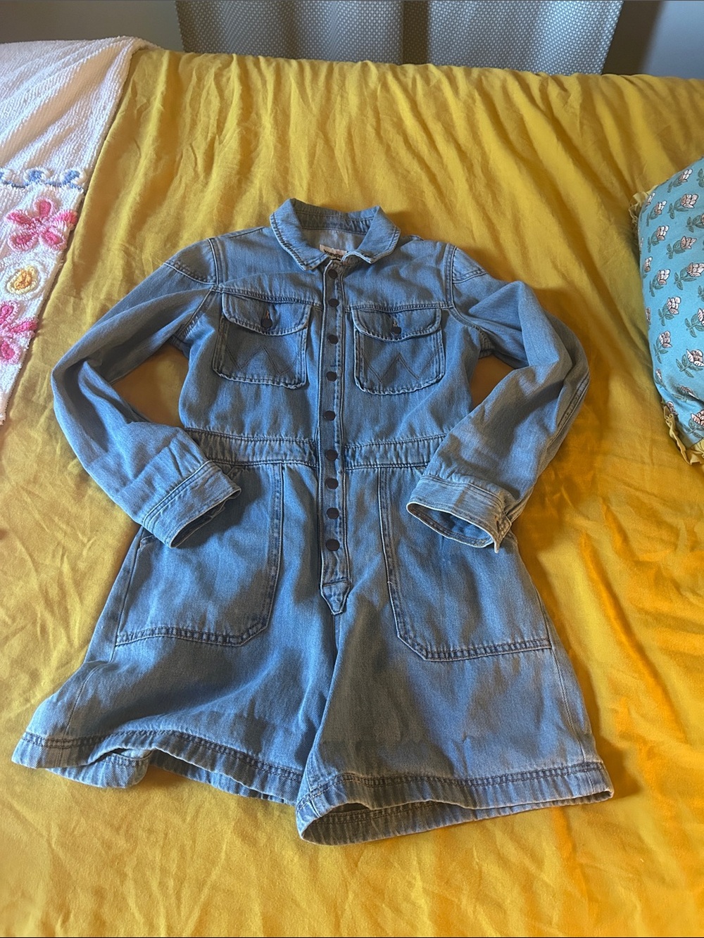 Wrangler Denim long sleeve Short Romper - Picture 10 of 12